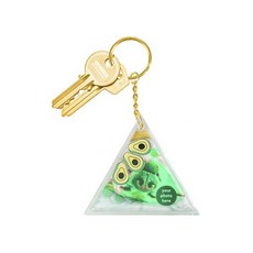 DOIY O'CHAOS 三角亮片鑰匙圈, 酪梨綠, 1個