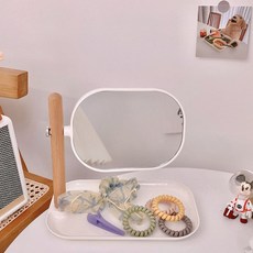 클린온 원목 테이블 회전 트레이 거울, 혼합색상