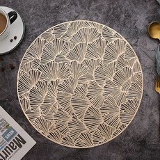 리비움 북유럽 스타일 플레이스 식탁 테이블 매트 4p 세트 Rv-72146, 원형 골드, 38cm