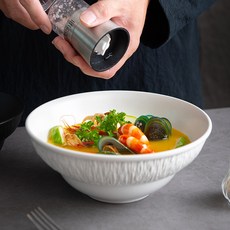 Parajuni 陶瓷湯碗/拉麵碗/拌飯碗 大號 HJ0221, 白色, 1個