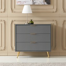 가구의가치 아트 3단 드레스룸 안방 슬림 서랍장 800 방문설치, 진그레이, 3개