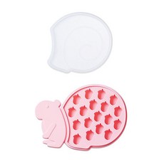 松鼠橡果矽膠製冰盒 18格, 粉紅色