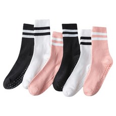 Odien女款雙線普拉提瑜珈長襪 3雙組