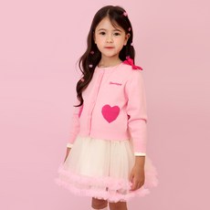 PremierFam 兒童款 Catch! Teenieping 哈啾萍 愛心開襟衫 + 連身裙套裝