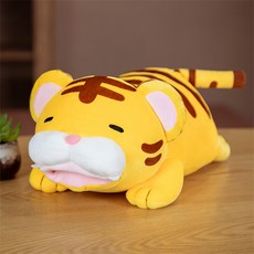 zZz只想躺著睡覺的睡覺老虎角色玩偶靠墊, 單色