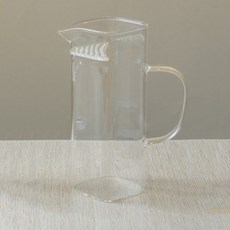 오후반차 초승달 거름망 숙우 공도배 내열 유리 미니 티포트, 1개, 400ml, 투명