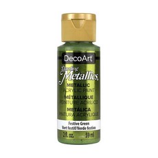DecoArt Dazzling 金屬壓克力顏料 12 節慶綠, 59ml, 1色