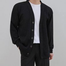 Oversize羅紋V領開襟衫