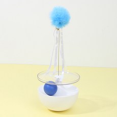 doongdoongpet 貓咪不倒翁圓盤球玩具, 1個, 白色