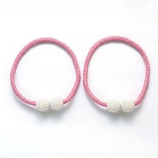 지앤와이 珍珠磁吸窗簾綁帶, 2個, 粉紅色