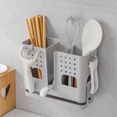 아메리칸로드 벽걸이 다용도 플라스틱 수저통 RK2309, 그레이, 1개