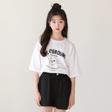 Nana Juni 女童狗狗基本款短褲青少年穿搭套裝
