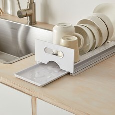 wizhome 韓國製滑動式盤架收納架, 1個, 白色