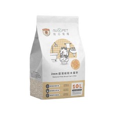 nu4PET 陪心寵糧 2mm超凝結松木貓砂, 天然松木, 100%可分解, 10L, 1包