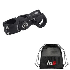 LUNJE 風格自行車把立 31.8 x 90 毫米 + 獨家袋套組 CYYP-101-1PU, 黑色（莖）, 1套