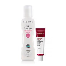 BIOSILK Silk Therapy 絲洛比 亮澤保濕護髮精華 65ml+緊緻亮白潤膚霜 15ml, 1組