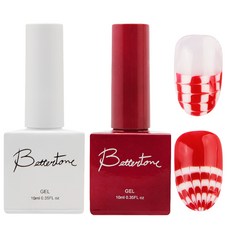 SM IVIT Bettertone 單次上色大理石紋路國家考試用彩色凝膠2件組, 白色 + 紅色, 1個, 10ml