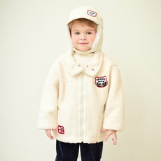mollimelli 男童款勝利熊貓羊羔絨外套