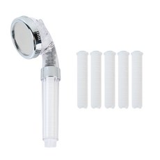 HOMEDAUM 三段式調節SPA濾芯蓮蓬頭+濾芯 5入組, 1組, 混色