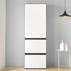 엘리에셀 비스포크 오브제 600 광폭 5단 키큰 다용도 선반 틈새 서랍수납장 방문설치, 화이트