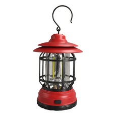 빈티지 감성 LED 캠핑 조명 랜턴, 1개, 레드