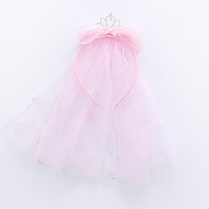 女童迷你小巧頭紗皇冠蝴蝶結髮箍