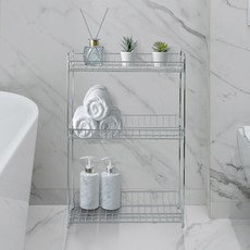 spider loc 不鏽鋼方形三層置物架, 1個, 銀色