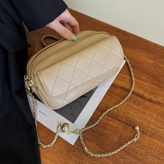 여성용 듀얼 지퍼 미니 크로스백