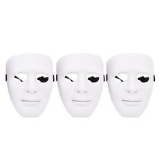 PARTYHAE 軍用面具, 白色, 3個