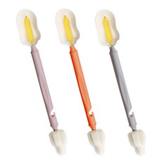 SUBES 雙頭海綿清潔刷組, 粉紅色+珊瑚色+灰色, 1組