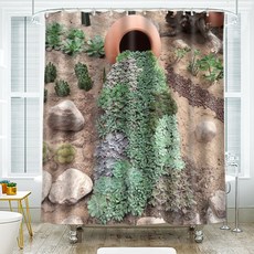 Blian 3D花園印花浴簾 A_RD_897, 1個