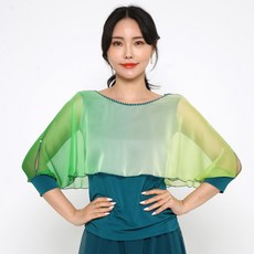 dancedome MOL漸層雪紡裹身上衣 LDT25600, 藍綠色