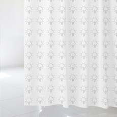 設計森林 北歐風格浴簾 sc238 1800 x 1880 mm + 塑膠掛環 12入 + 白色窗簾桿 全套組, 1套, 多色(混合)