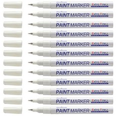 문화연필 팁 페인트마카 하양 1mm, 12개, 1색