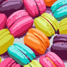 Playerbout 繪畫繪畫 DIY 套裝彩虹馬卡龍 Pipo 繪畫 20 x 20 厘米, 混色