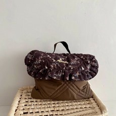 소리달 여성용 고세 프릴장식 플라워 체크패턴 노트북 크로스백