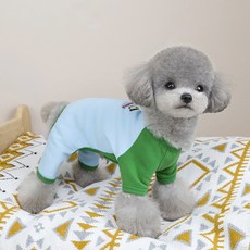 파스텔펫 강아지 배색 올인원, 블루, 1개