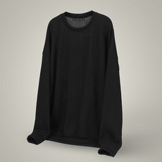 플레이즈 남성용 라운드넥 골지 니트 긴소매 맨투맨 티셔츠