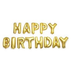 EMOKUBEE 派對生日快樂字母氣球套組, 金色, 7套