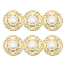 高級大衣針織外套金屬珍珠鈕扣 艾利珀 18mm, 半光金色, 6個