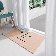 溫暖色調簡約插畫長方形地墊, 無表情