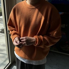 男性厚實網眼織套頭針織衫