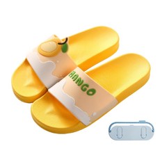 浴室拖鞋T146 + 收納架組合, 1組, 黃色