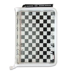 SECOND MANSION A5 6孔棋盤格方格活頁本 + 透明外殼套組, 1套, 白色