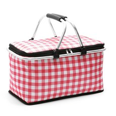 JHCompany JCP 캠핑용 대용량 보냉백, 핑크체크