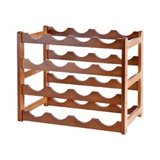 實木層架式紅酒架 支架 4層16格 YT_RA1188, 混合色, 1個