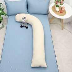 BED&DECO 涼感三節手杖身體抱枕 含枕芯, 香草色