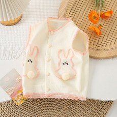 Yiyoumong女童款Noamy兔子針織層次背心