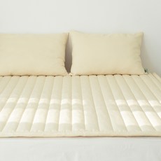 그래이불 국내산 부드러운 듀올가드 워싱 다운필솜 사계절 침대패드, 버터크림