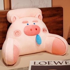soonZAM 可愛擁抱腰部靠墊 白色小豬款, 粉紅豬